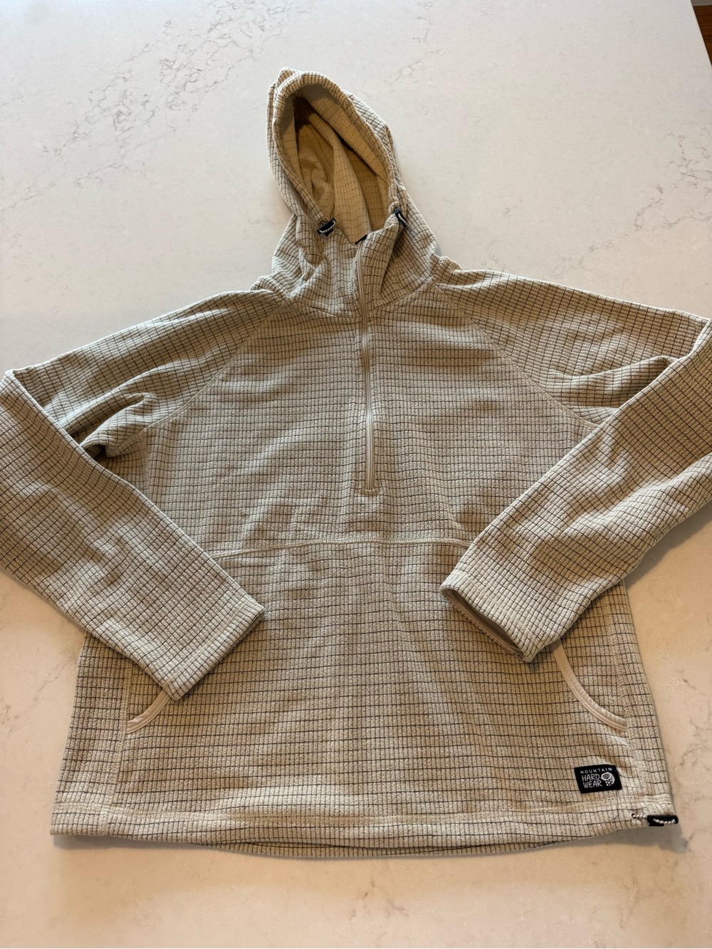 Mountain Hardware Summit Grid Pullover - Light Beige/Black